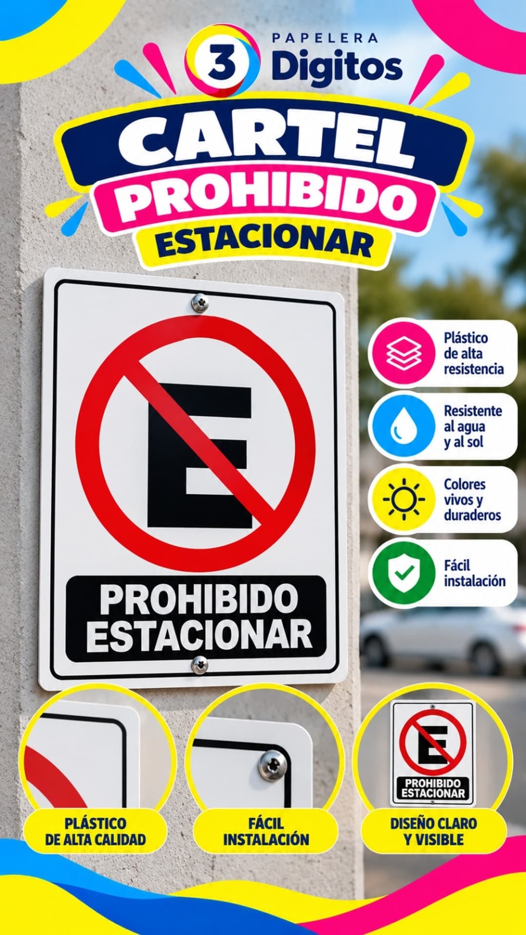 CARTEL PROHIBIDO ESTACIONAR