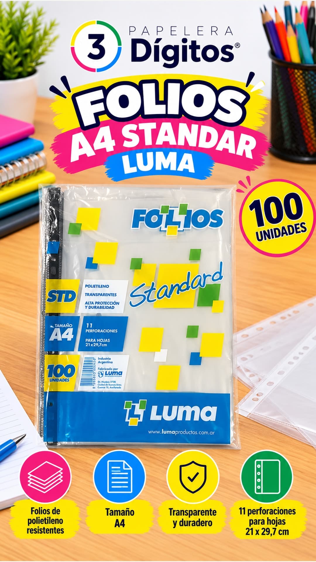 FOLIOS A4 STANDAR- LUMA