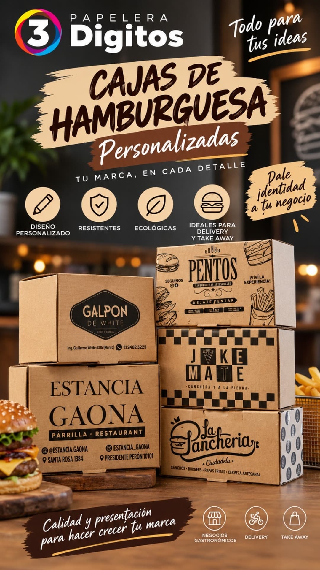 CAJAS DE HAMBURGUESA PERSONALIZADAS