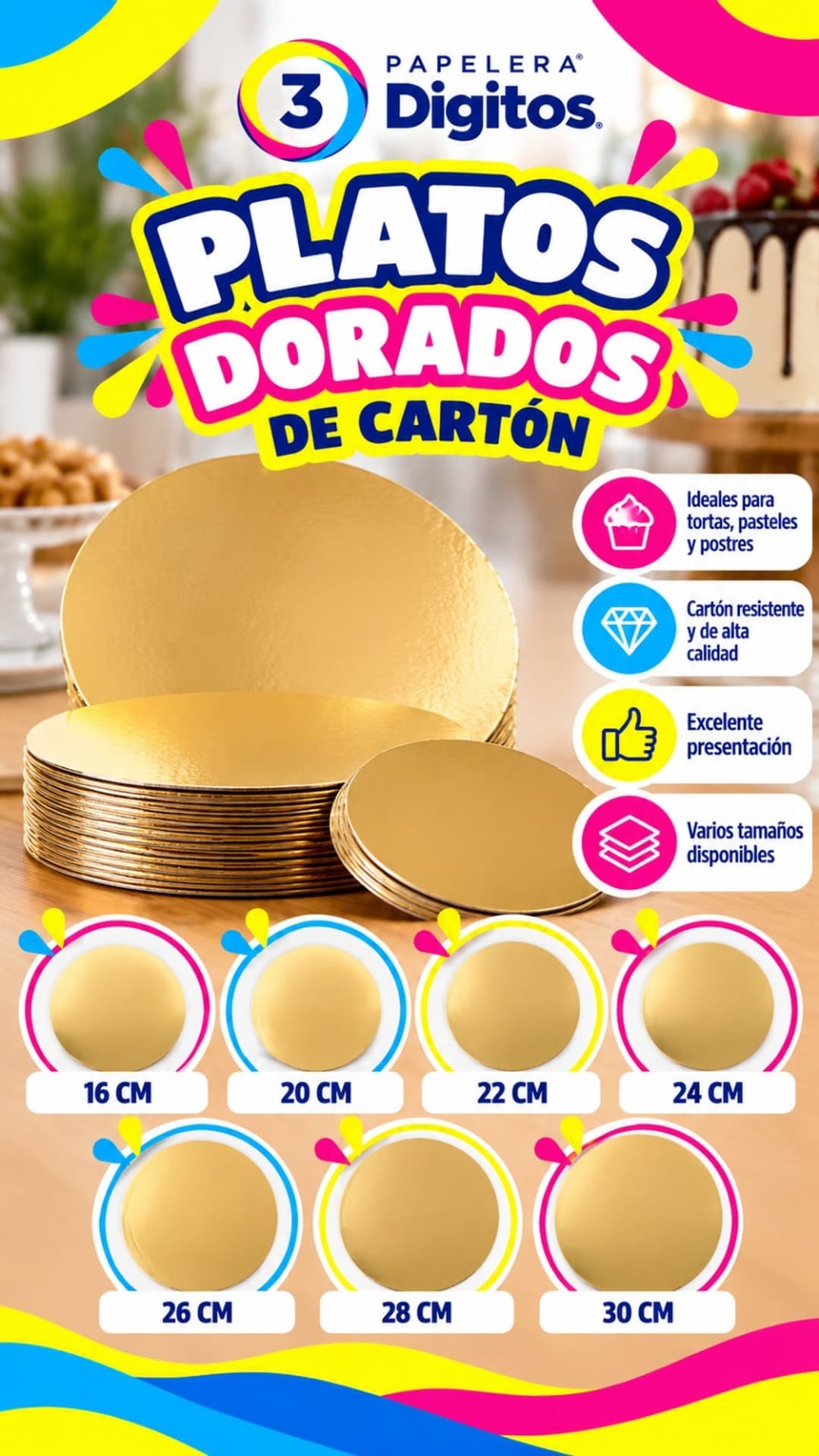 DISCO DORADO DE CARTON
