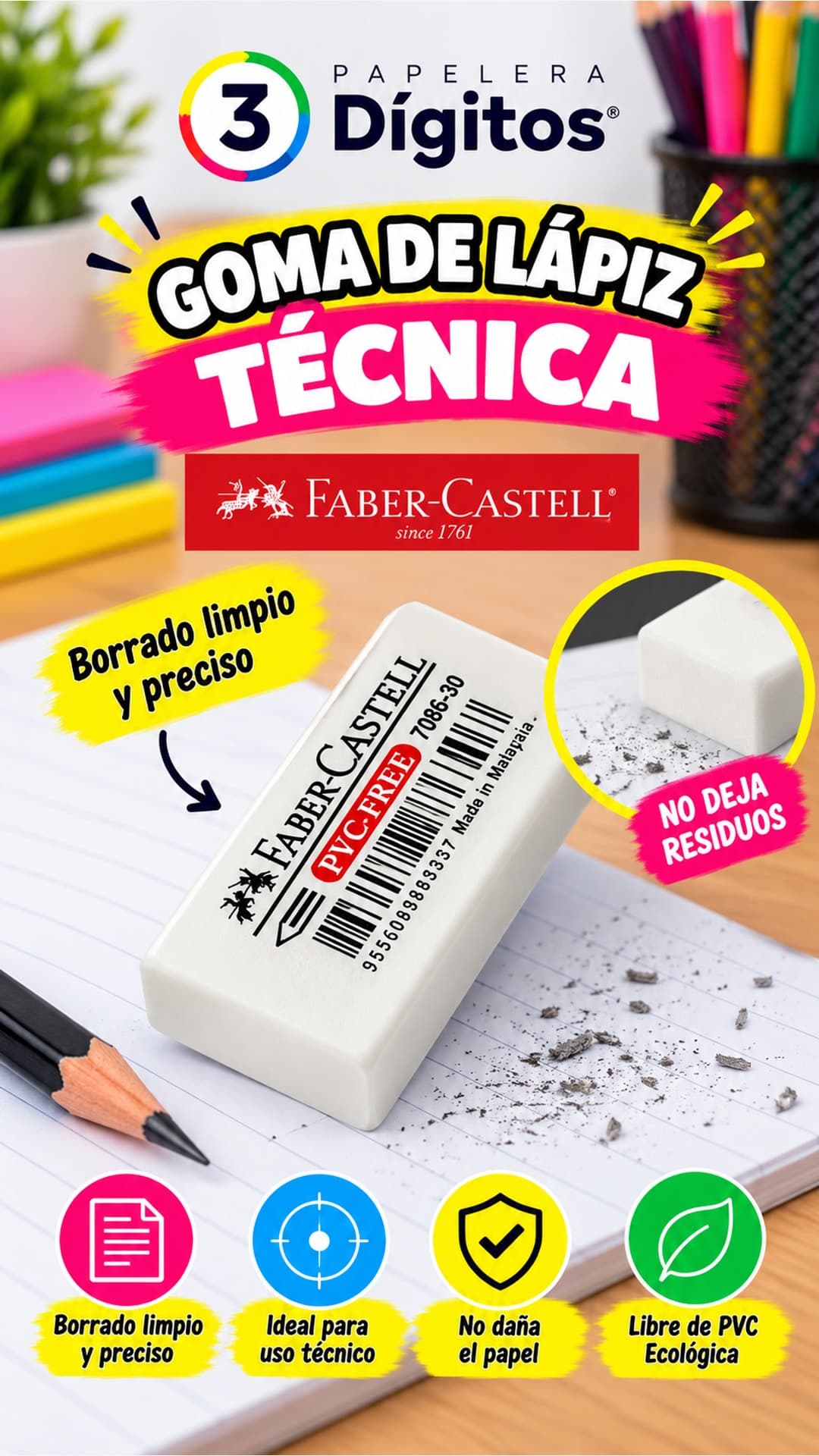 GOMA DE LAPIZ TECNICA- FABER CASTELL