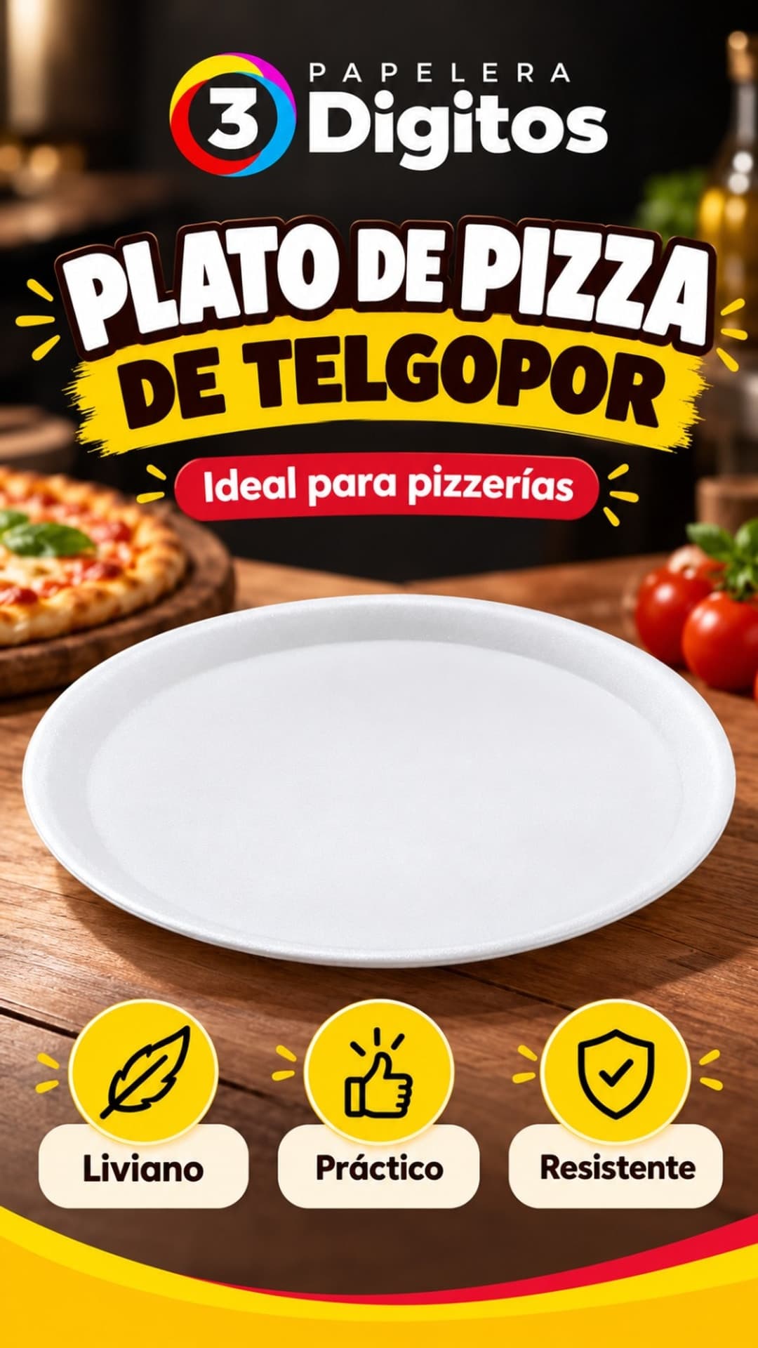 PLATO DE PIZZA DE TELGOPOR
