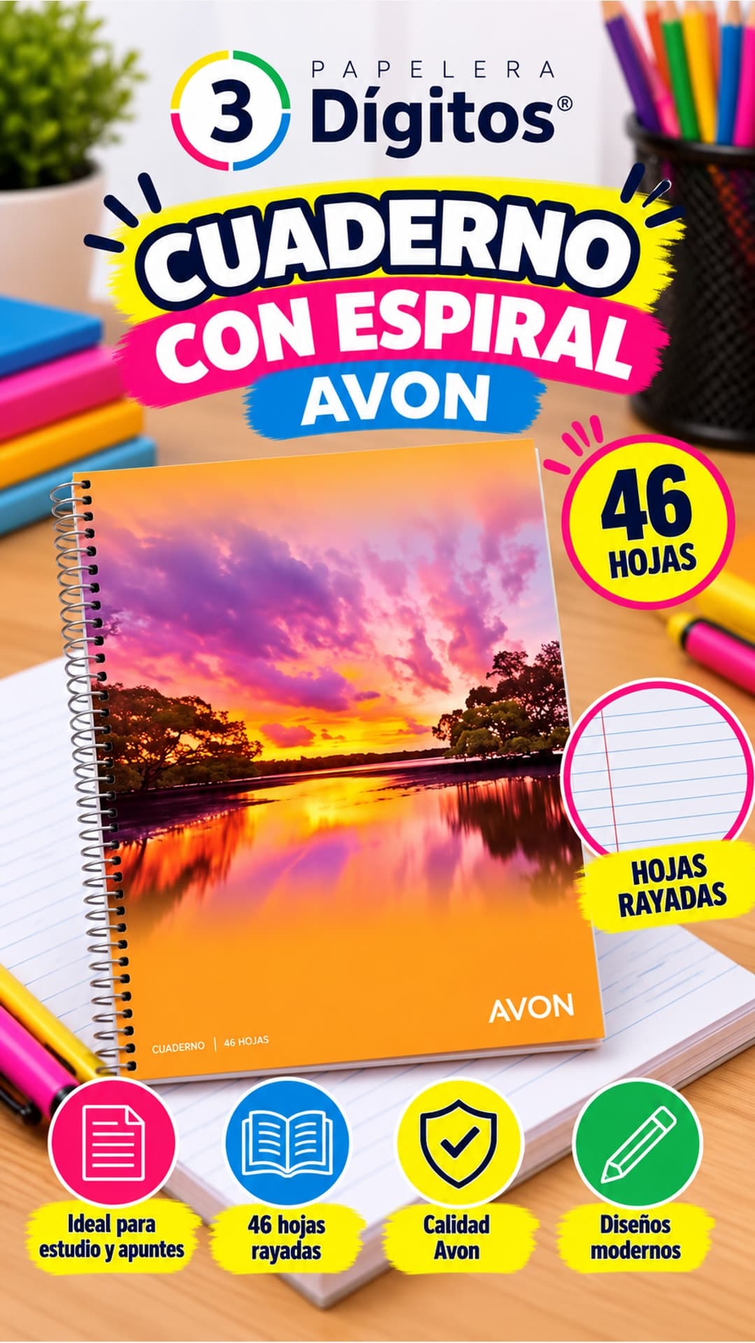 CUADERNO CON ESPIRAL- AVON