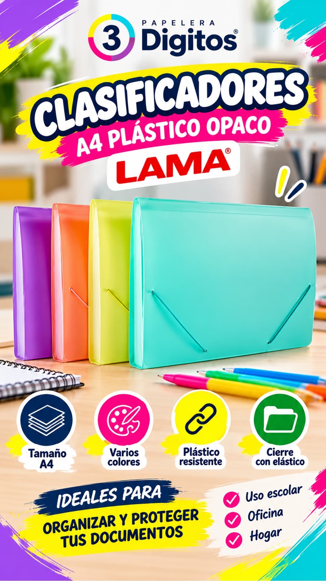 CLASIFICADORES A4 PLASTICO OPACO- LAMA