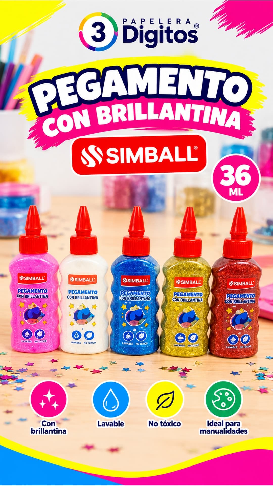 PEGAMENTO CON BRILLANTINA- SIMBALL