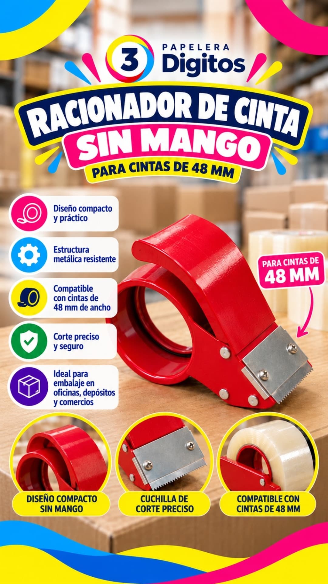 RACIONADOR DE CINTA SIN MANGO
