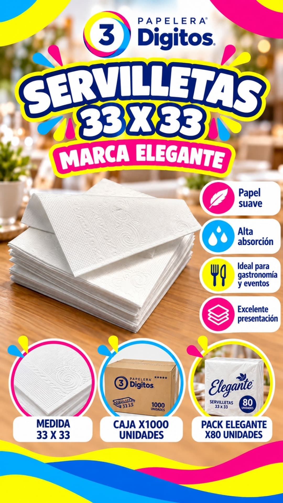 SERVILLETAS 33X33