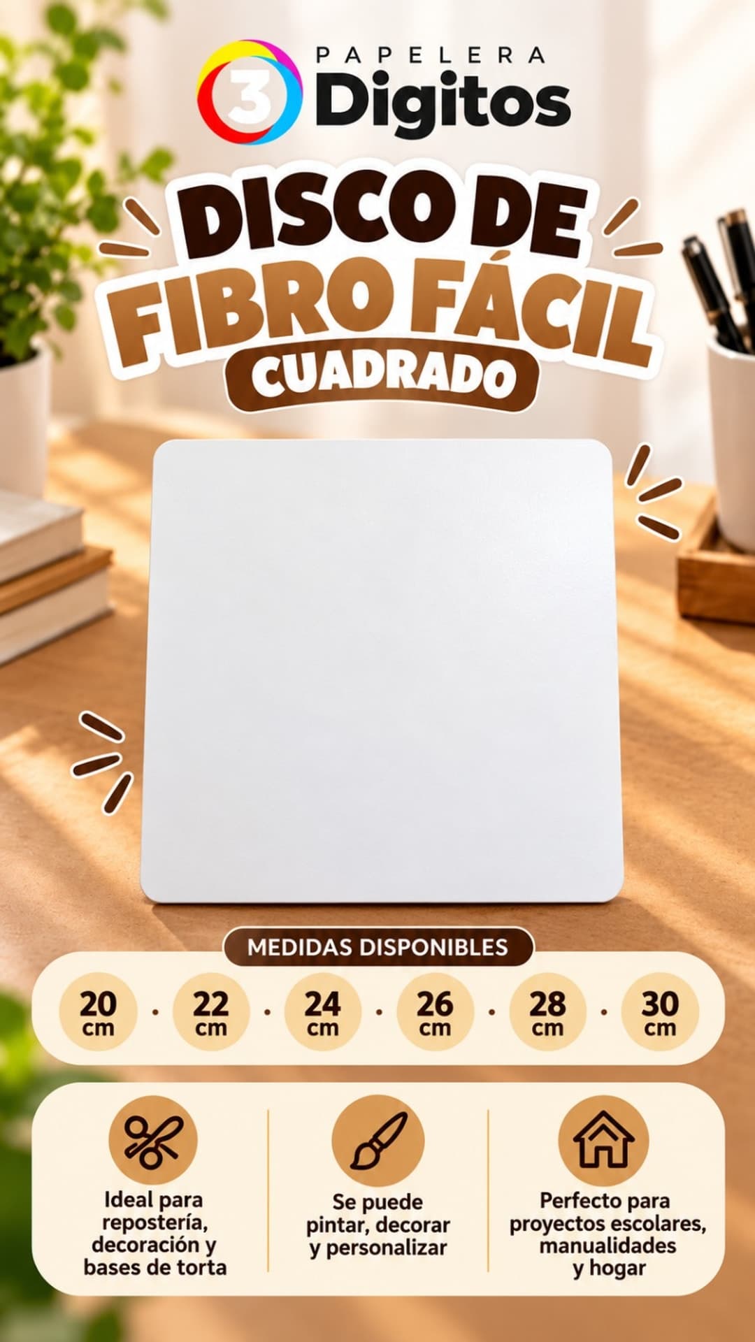 DISCO DE FIBRO FACIL CUADRADO