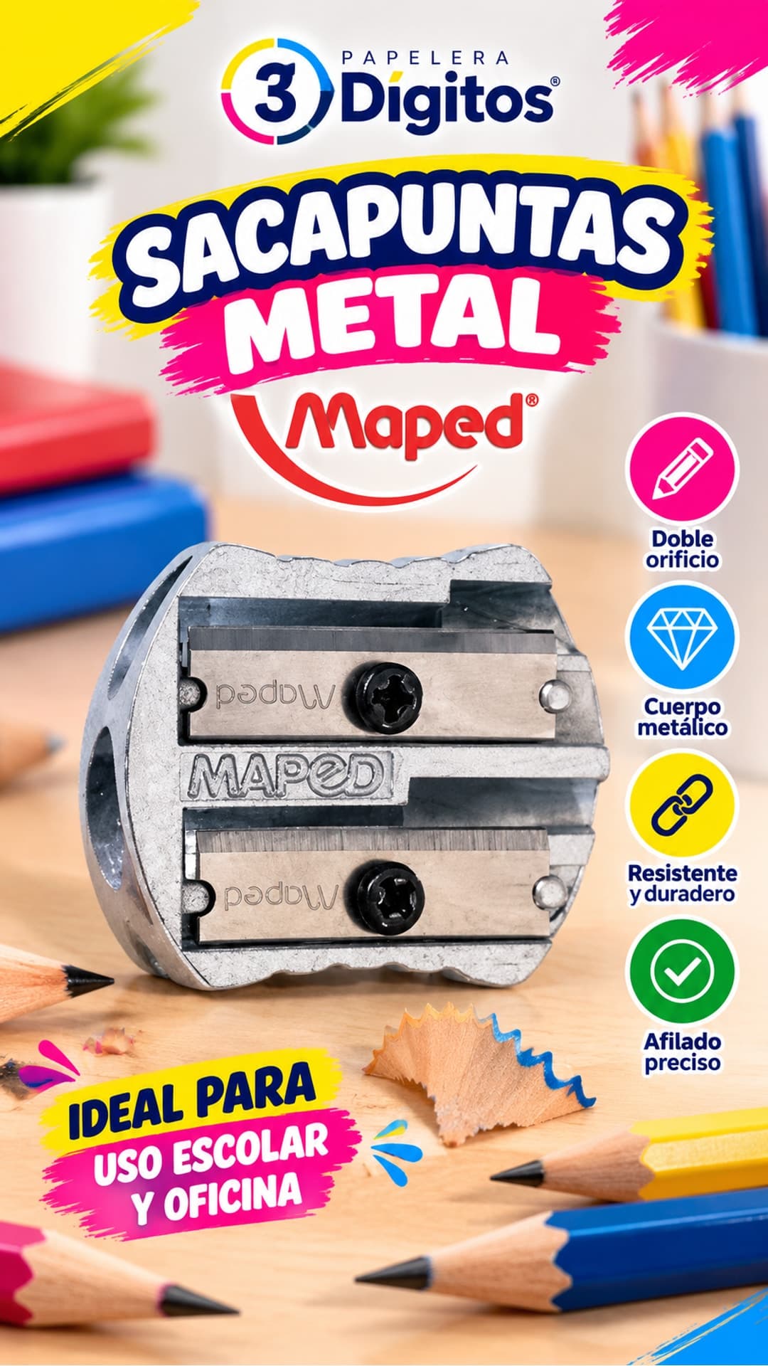 SACAPUNTAS METAL- MAPED