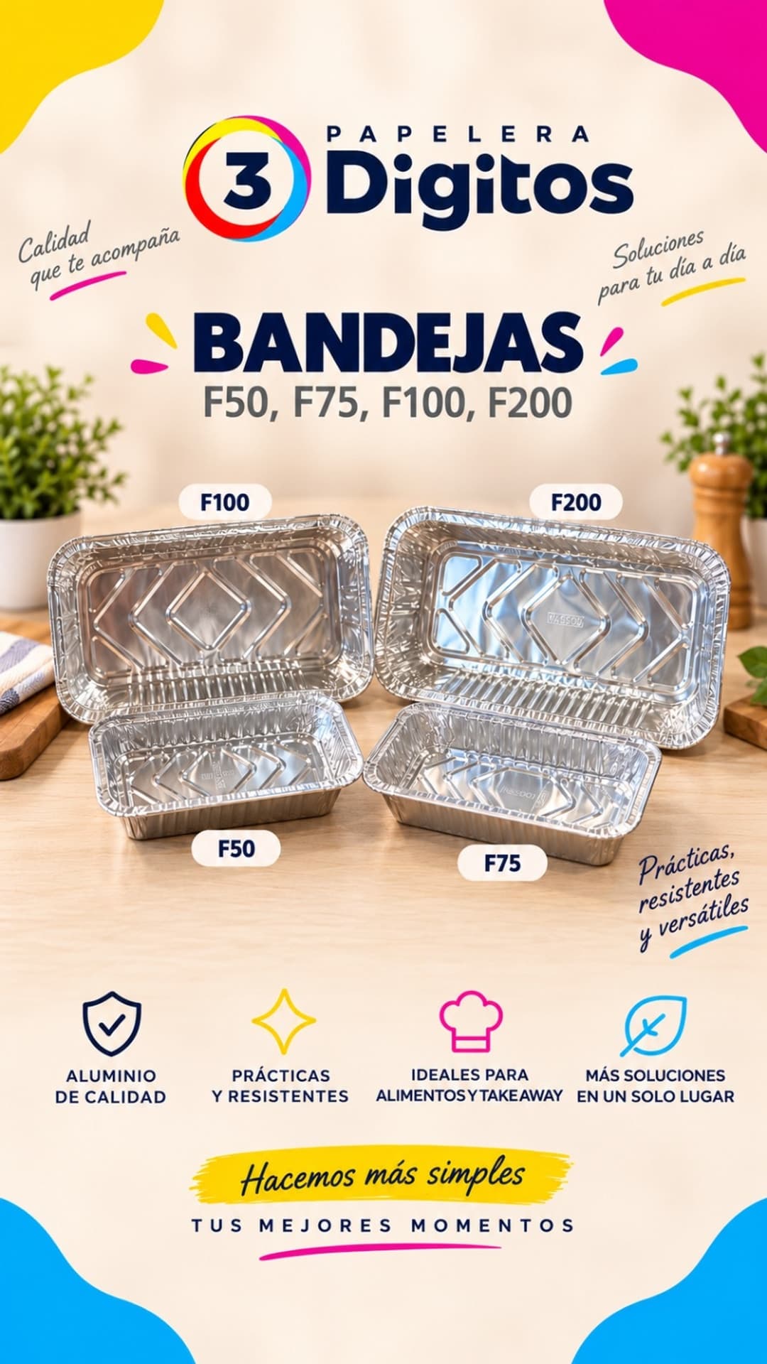 BANDEJAS DE ALUMINIO