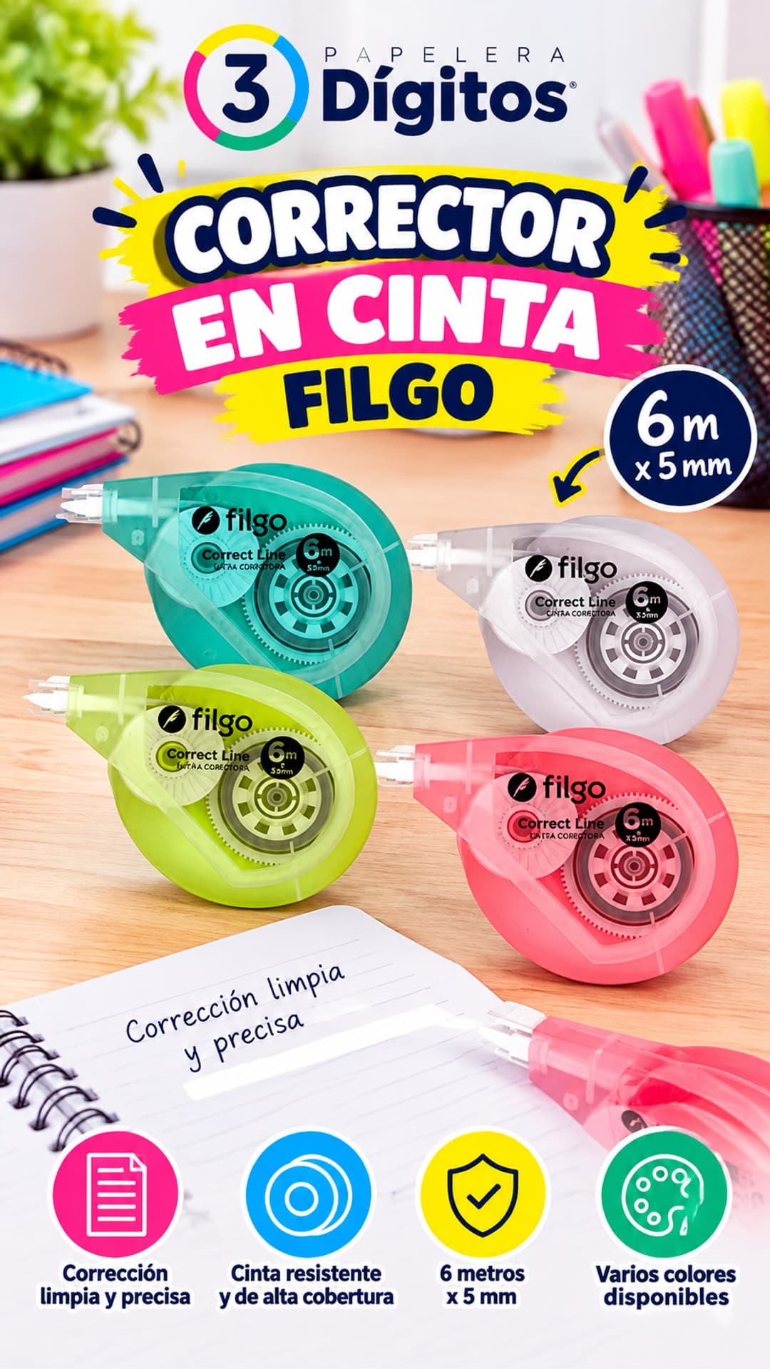 CORRECTOR EN CINTA- FILGO