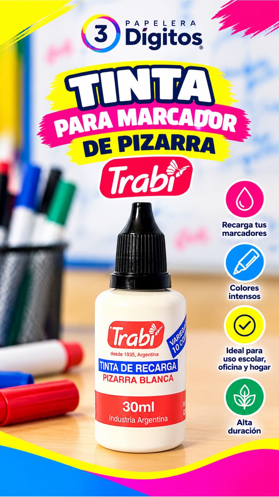 TINTA DE MARCADOR DE PIZARRA- TRABI