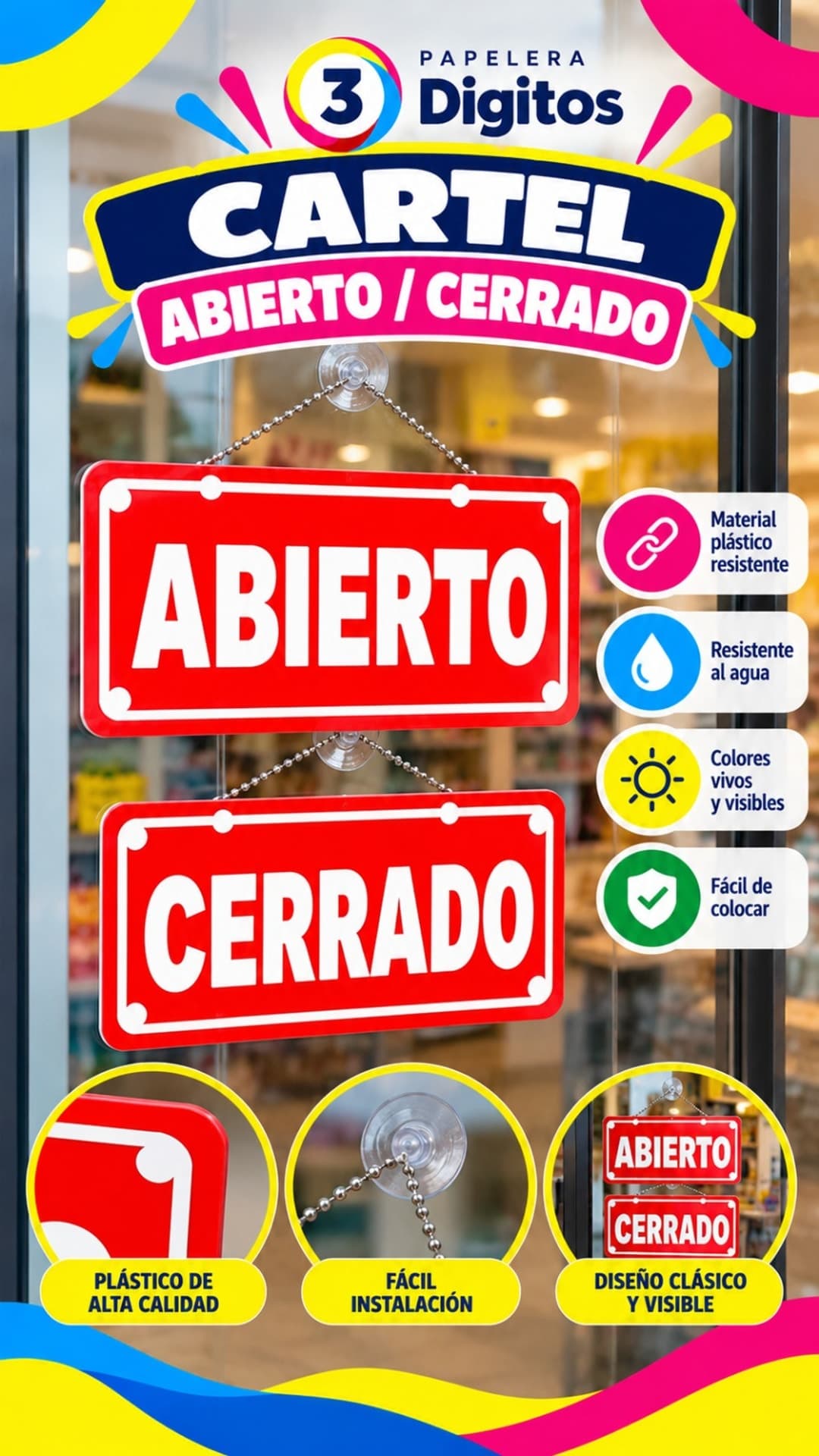 CARTEL ABIERTO- CERRADO
