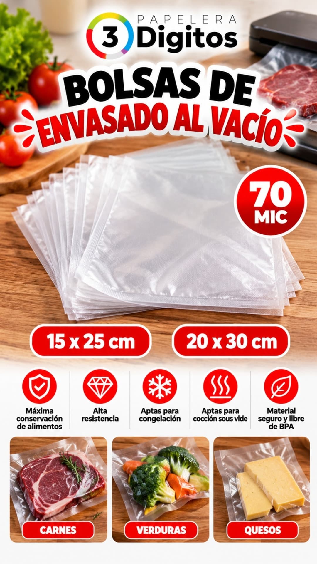 BOLSAS DE ENVASADO AL VACIO