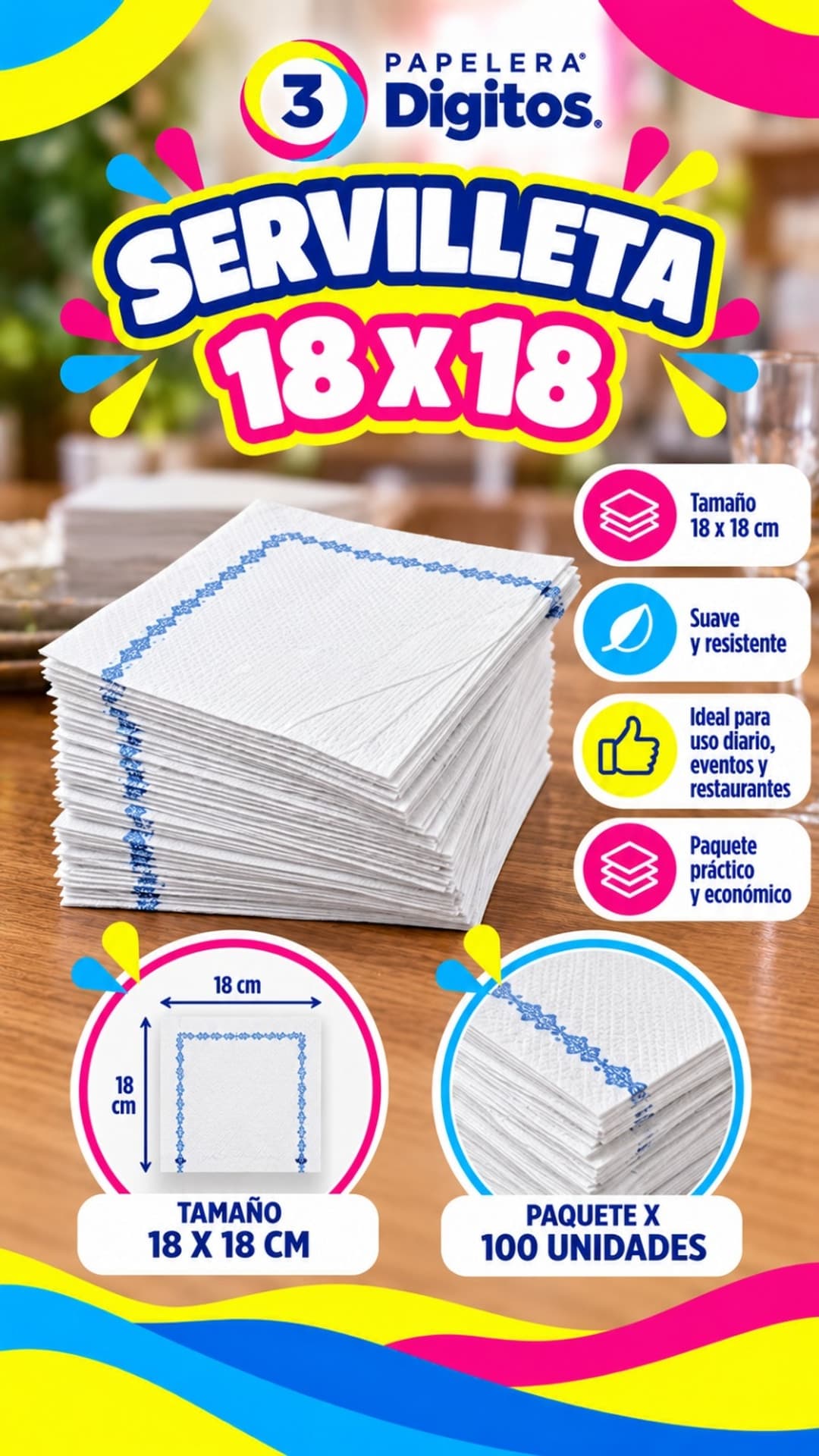SERVILLETAS 18X18