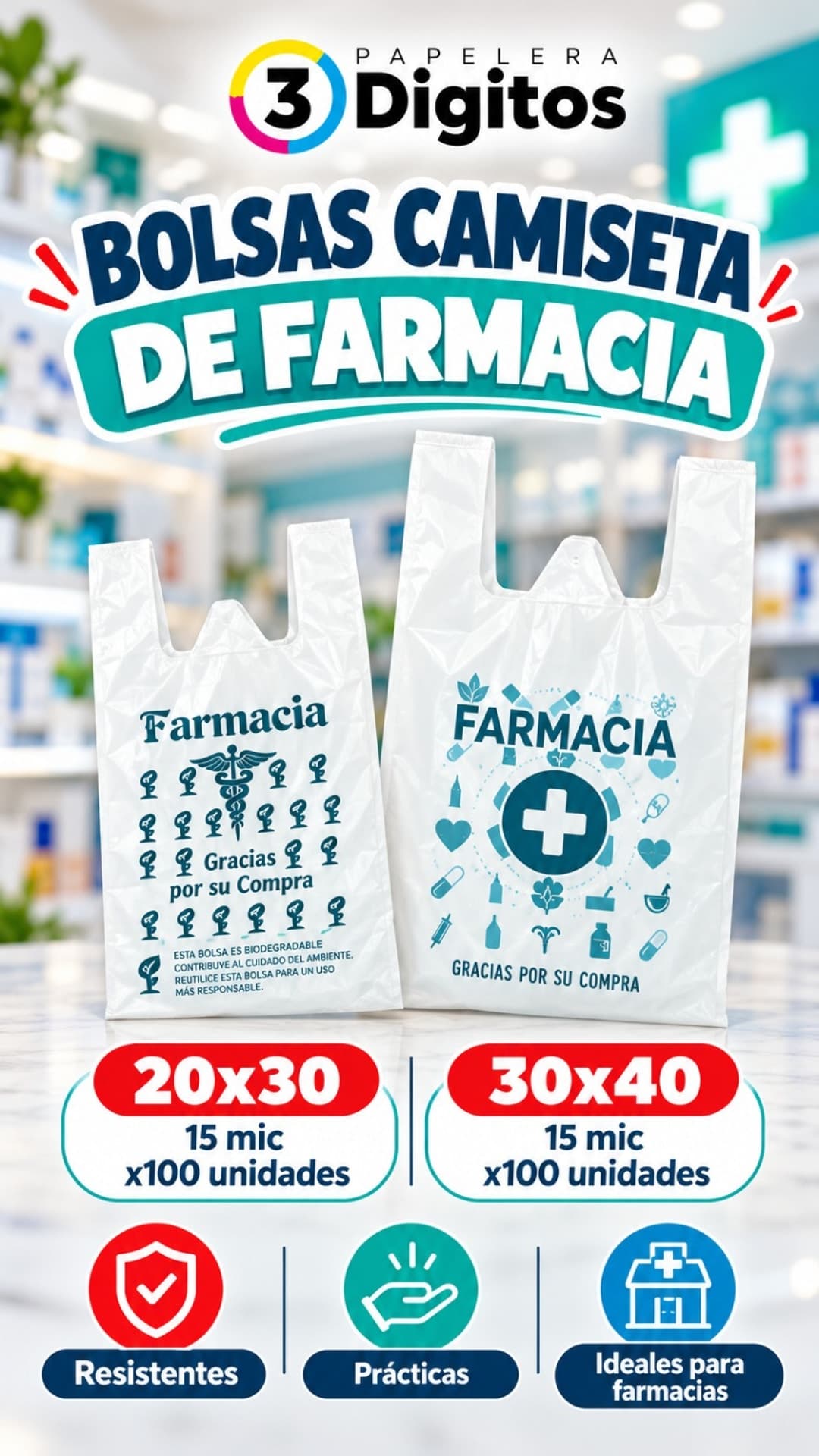 BOLSAS CAMISETA DE FARMACIA