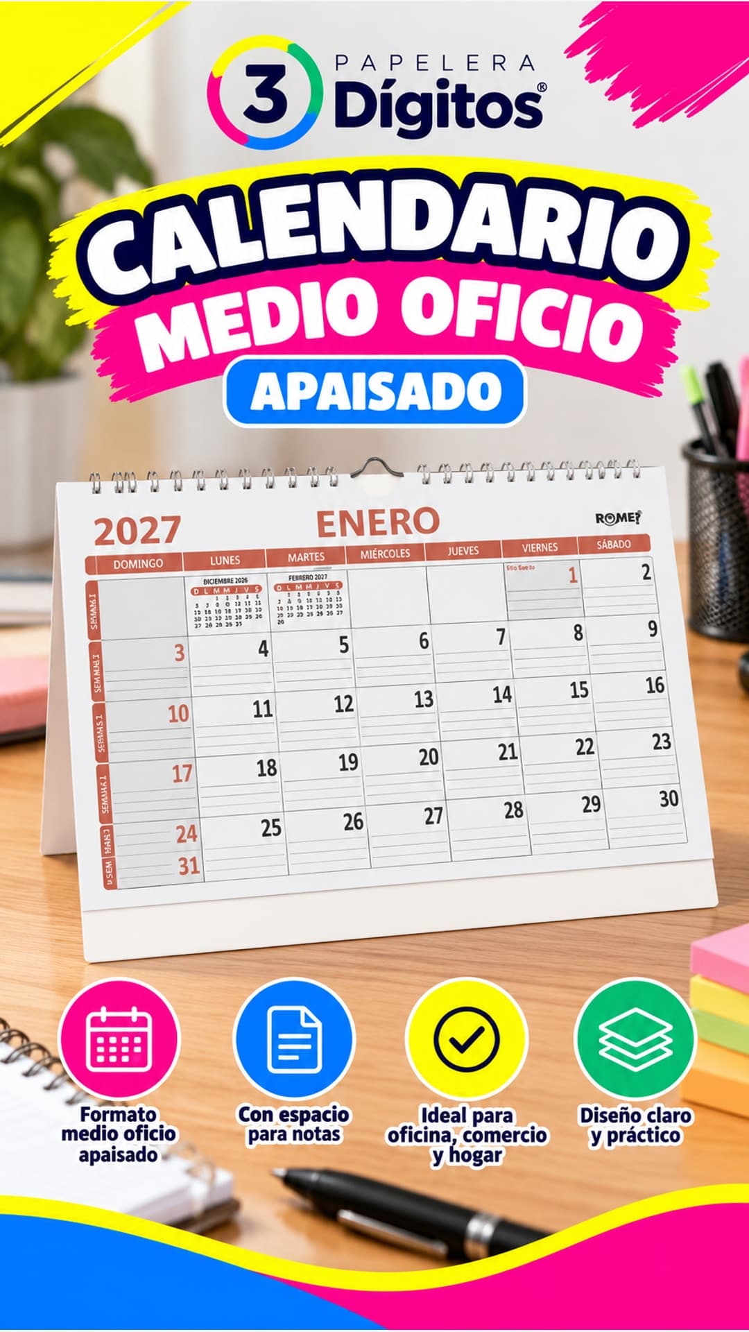 CALENDARIO MEDIO OFICIO APAISADO
