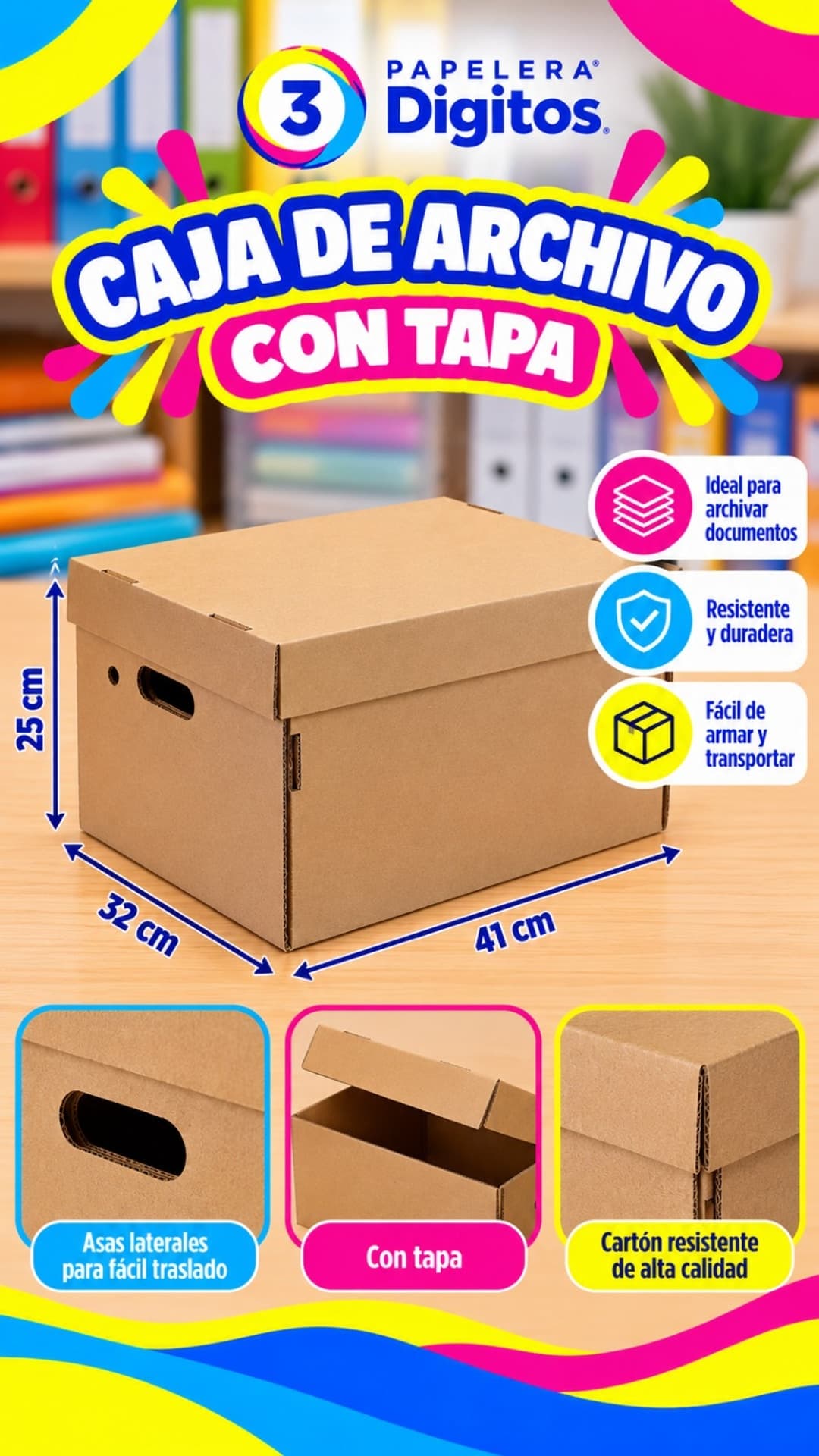 CAJA DE ARCHIVO CON TAPA