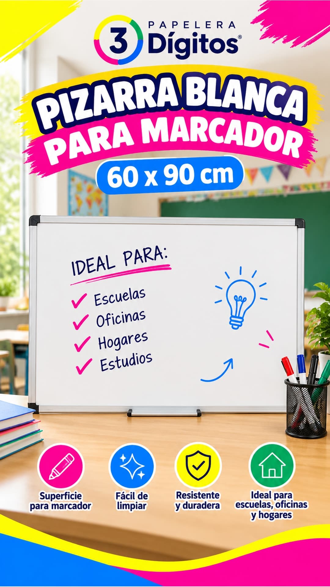 PIZARRA BLANCA PARA MARCADOR