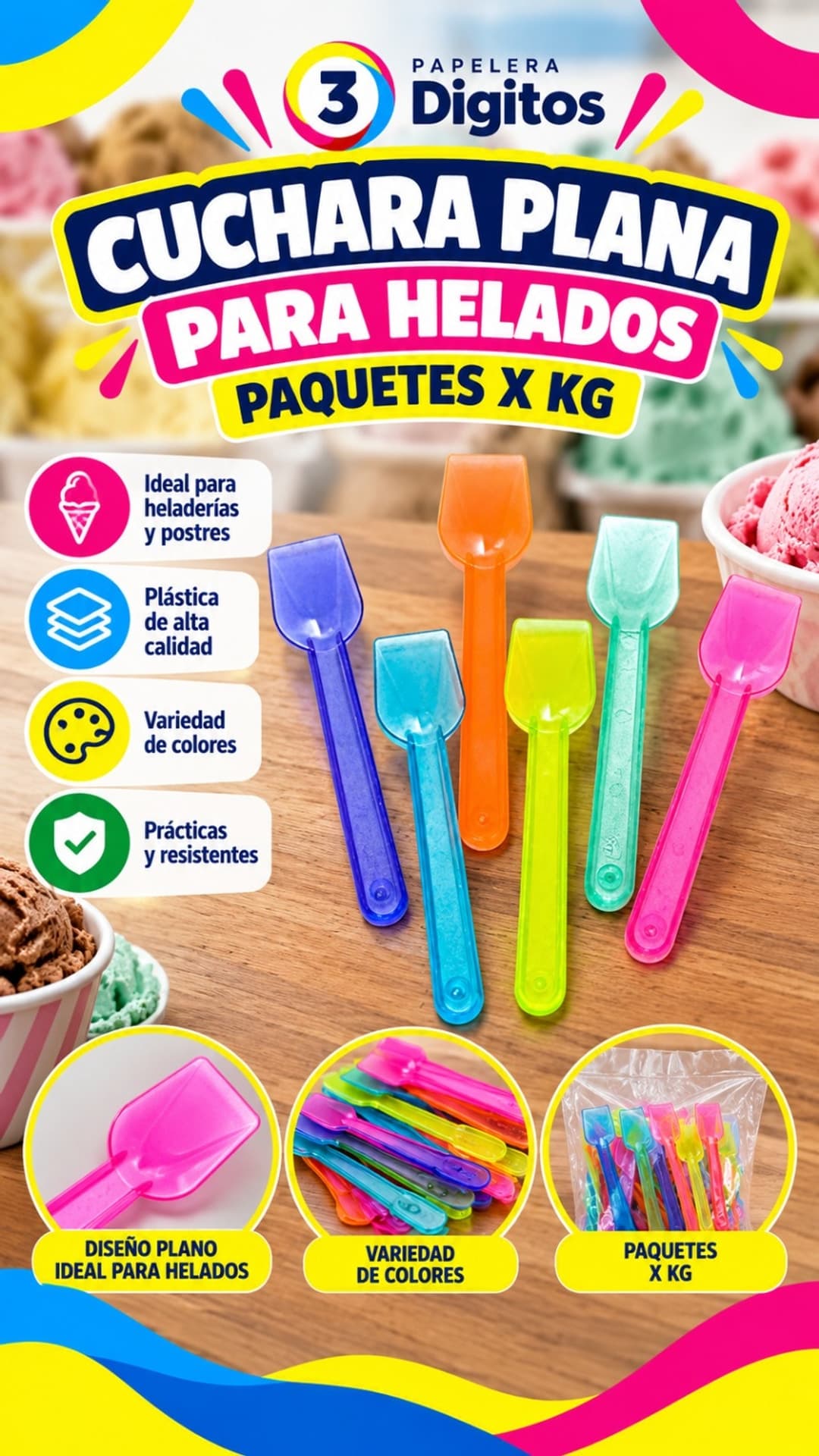 CUCHARA PLANA PARA HELADOS