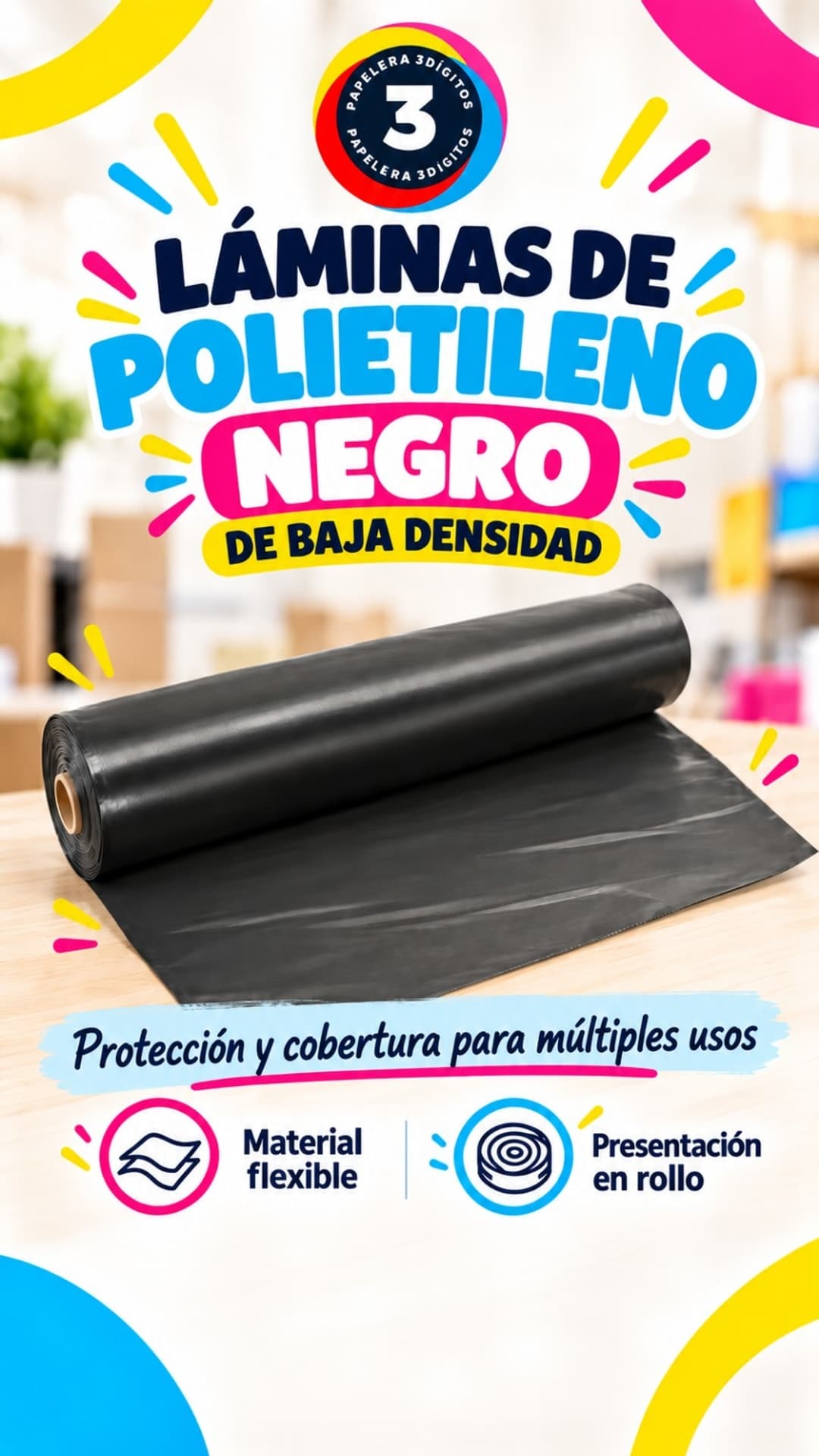 LAMINAS DE POLIETILENO NEGRO BAJA DENSIDAD