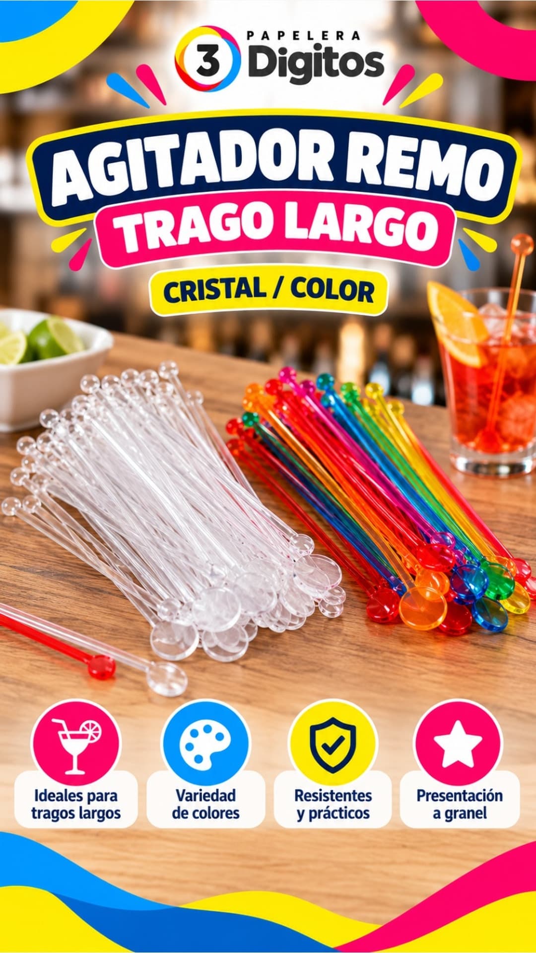 AGITADOR REMO LARGO CRISTAL