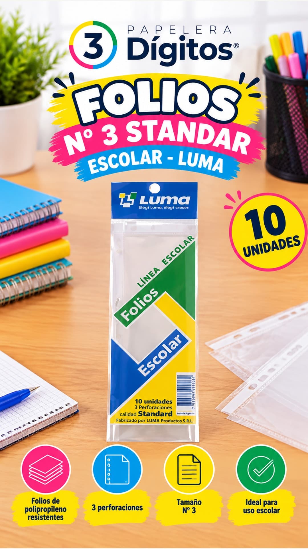 FOLIOS NRO 3 STANDAR ESCOLAR- LUMA