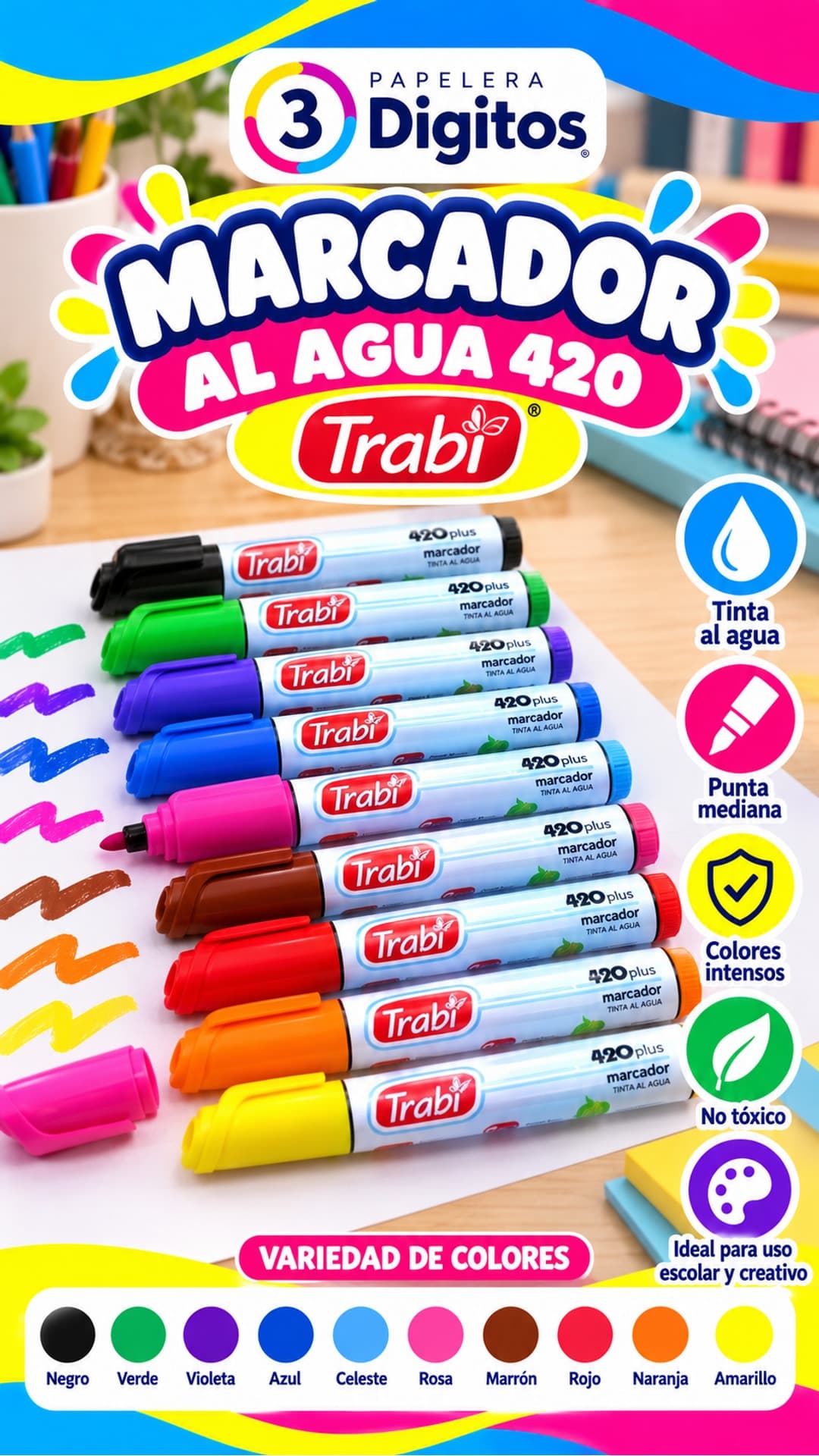 MARCADOR AL AGUA 420- TRABI