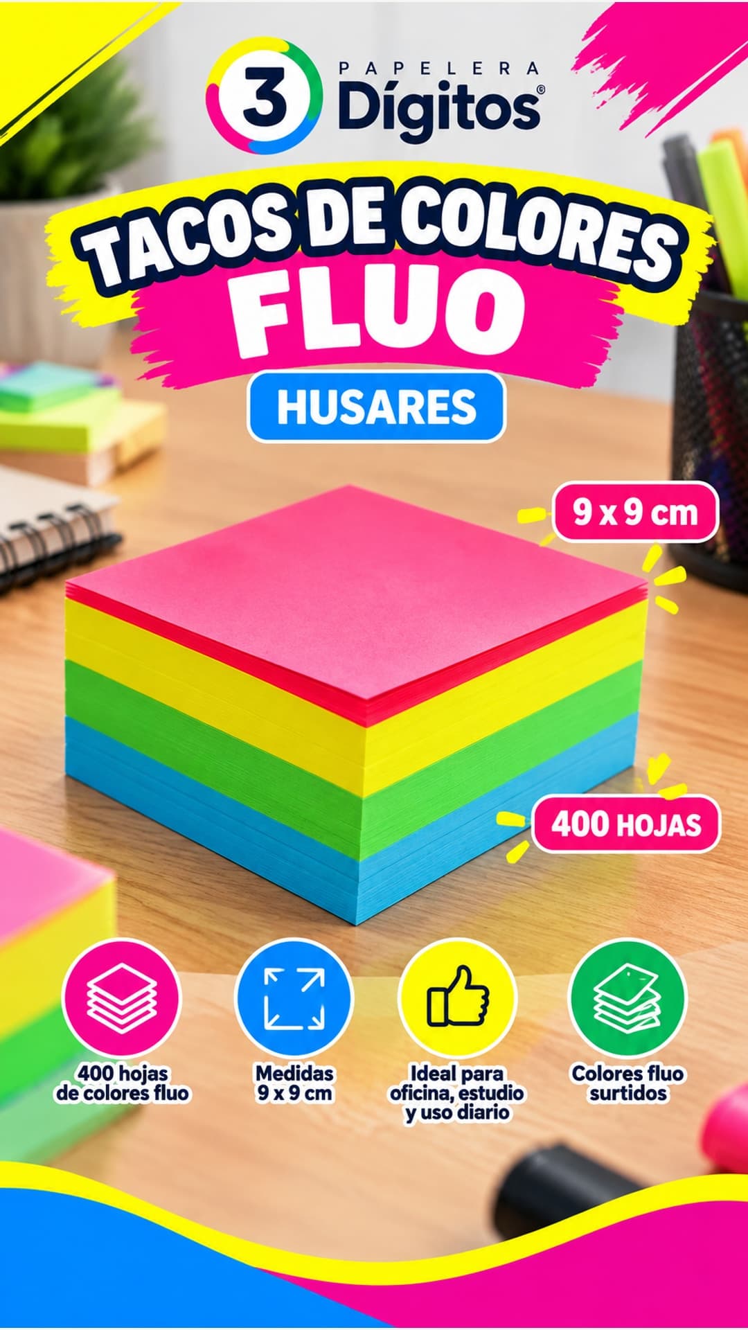 TACOS DE COLORES FLUO- HUSARES
