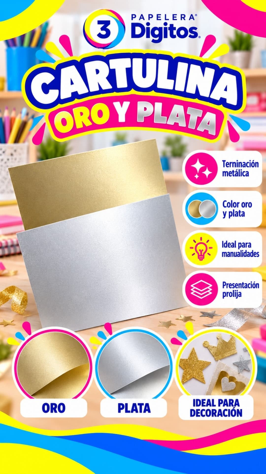 CARTULINAS ORO Y PLATA