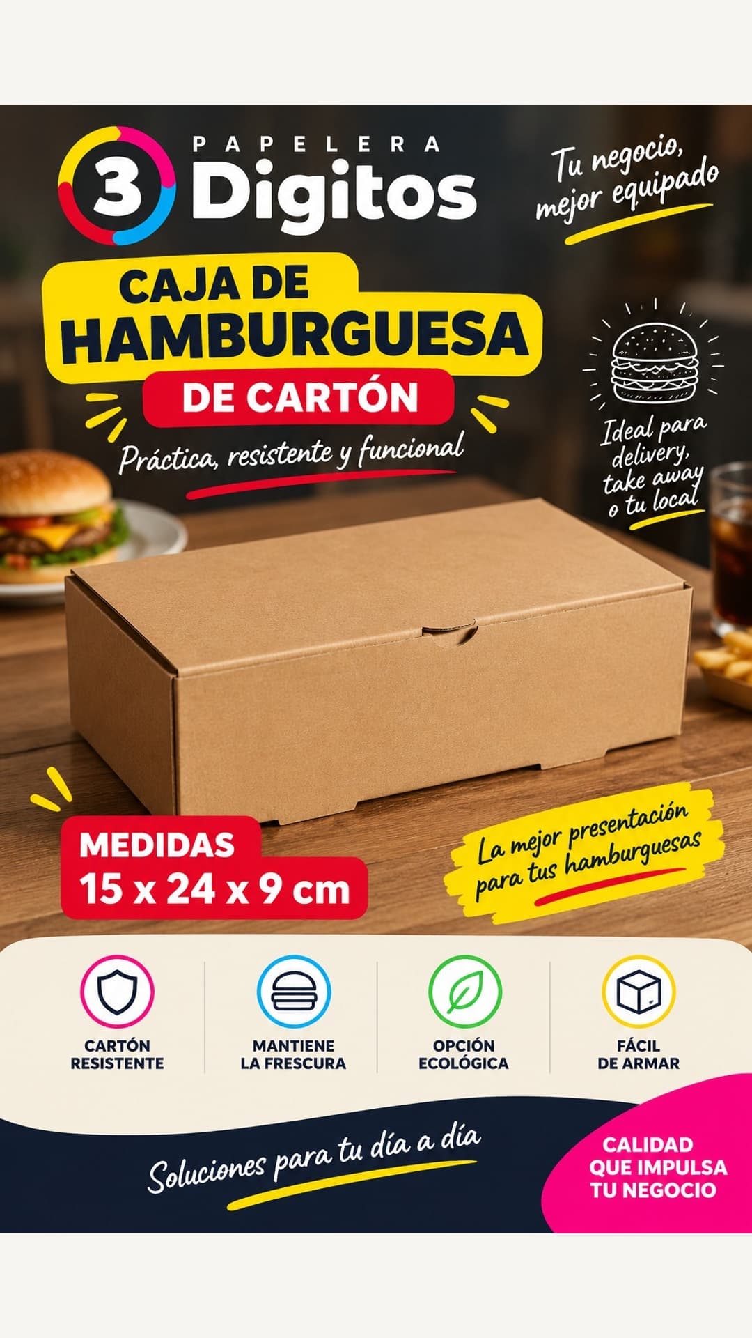 CAJAS DE HAMBURGUESA