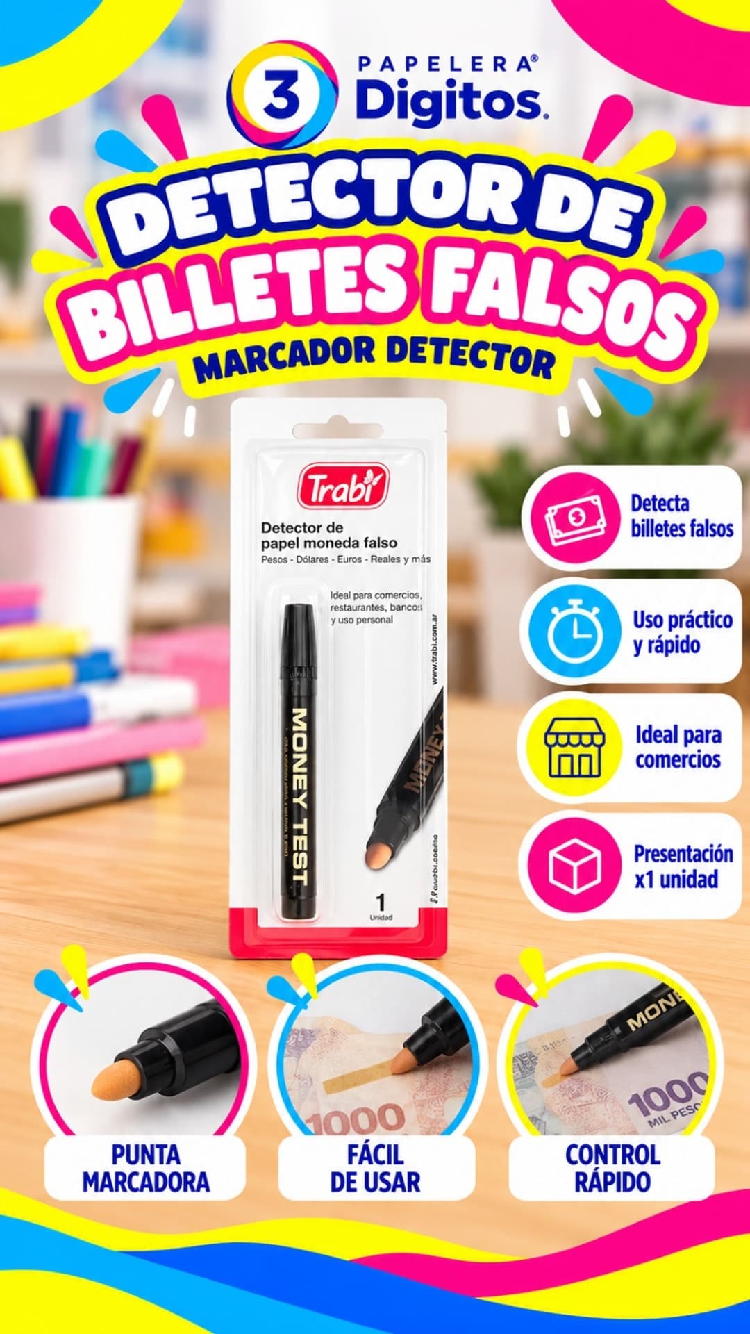 DETECTOR DE BILLETES FALSOS- TRABI